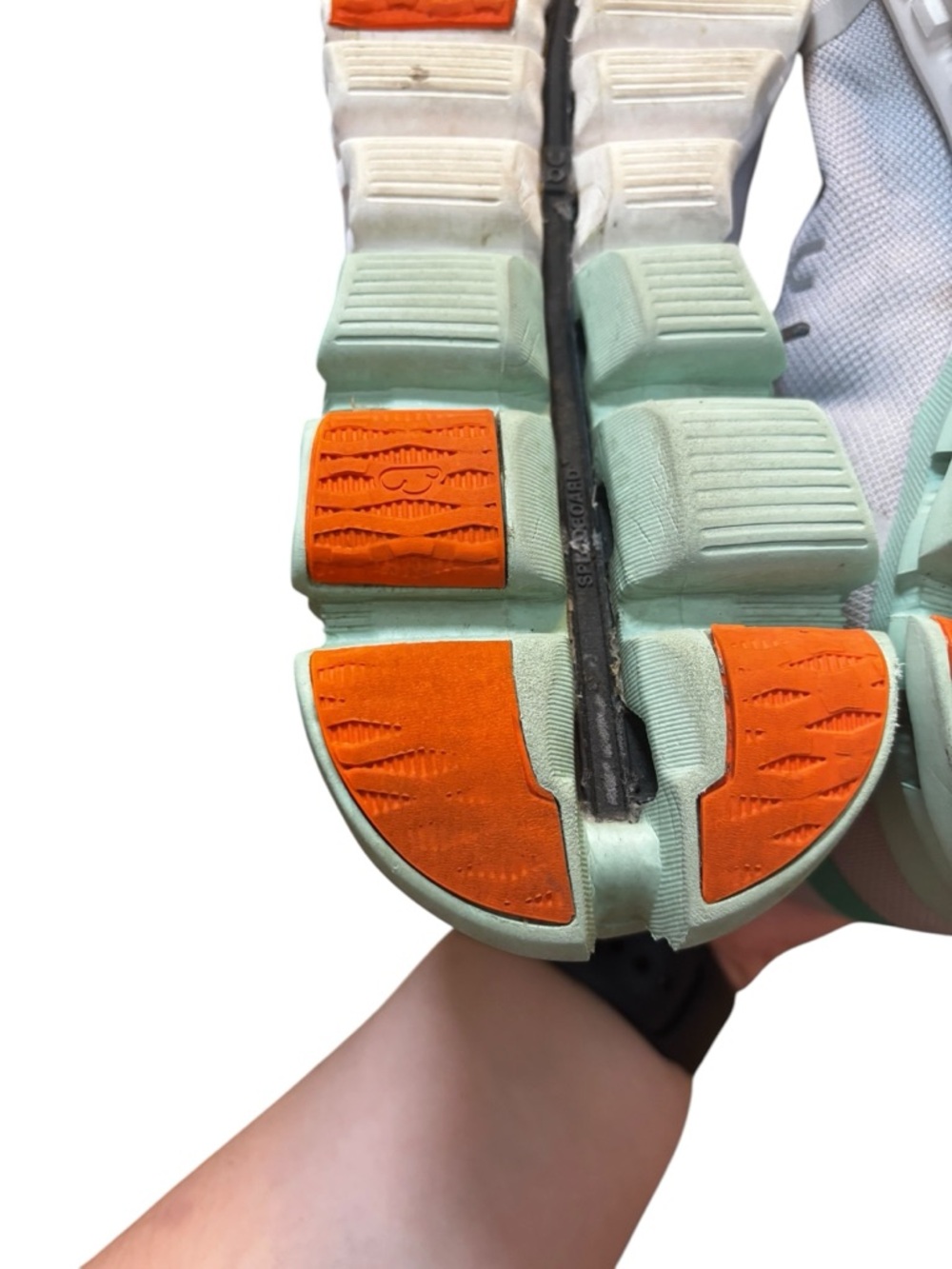 ON Cloudflow Women’s Glacier Creek White Orange Athletic Shoe Sz 9 35.98208 - Picture 8 of 9